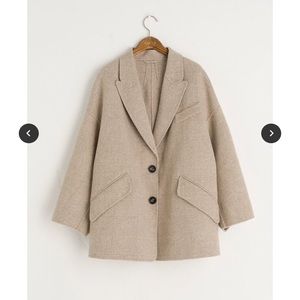 (Tag on) Boxy Check Handmade Jacket, Beige/Check